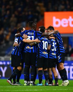 L'esultanza dei giocatori nerazzurri - Foto X Inter